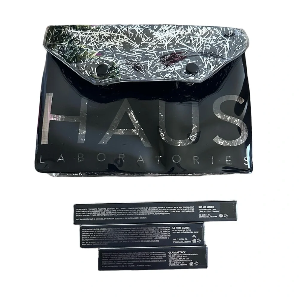 HAUS LABORATORIES GLAM ATTACK, Le Riot Gloss,Rip Lip Liner Plus Bag NEW